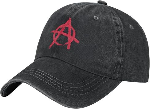 Anarchy Symbol Adult Mesh Baseball Cap Outdoor Sports Cap for Men Women Black in Kuwait