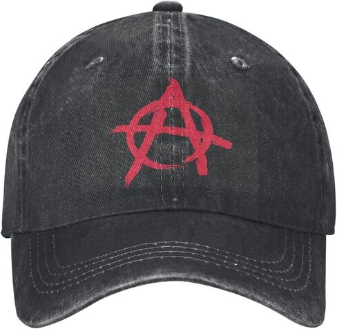 Anarchy Symbol Adult Mesh Baseball Cap Outdoor Sports Cap for Men Women Black in Kuwait