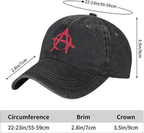 Anarchy Symbol Adult Mesh Baseball Cap Outdoor Sports Cap for Men Women Black in Kuwait
