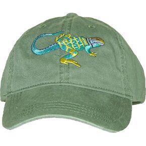 Tom's Bird Feeders Collared Lizard Embroidered Cotton Cap Green in Kuwait
