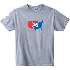 RUDIS USA Wrestling Logo Acid Wash Heavyweight T-Shirt in Saudi Arabia