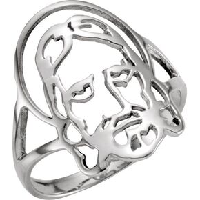 Bonyak Jewelry Sterling Silver Face of Jesus Ring Effortless, Size 10 in Kuwait