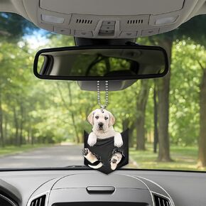 German Shepherd Car Rear View Mirror Charm, 2D Flat Acrylic Auto Hanging Accessories, Cute Dog Decoration Pendant for Rearview Mirror, Adorable Vehicle Interior Ornament for Women (Style1) in Saudi Arabia