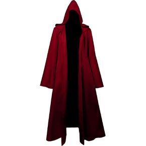 Mens Halloween Party Witch Cosplay Robe Costume Adult Hooded Cloak Cape(Only Cloak) in Saudi Arabia