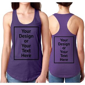 Personalized Tanks for Women Custom Shirt Sleeveless Racerback Design Your Own Image Text Photo Front/Back Print in Saudi Arabia