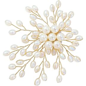 Pearl Brooch for Women, Large White Flower Blooming Brooch Pins, Statement Pearls Floral Brooches Pins Decoration for Wedding Party Jewelry Accessories, 1PC in Saudi Arabia