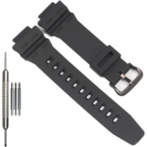 AE1500 Replacement Watch Band Compatible with Casio 3502 AE-1500 AE-1500WH WS-1500H WS1500 DW-291 Black Resin Strap Watch Accessories in Kuwait