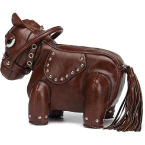 Men PVC Unique Novelty Western Cowboy Horse Shape Crossbody Shoulder Bag Steampunk Handbag Purse for Women in Saudi Arabia