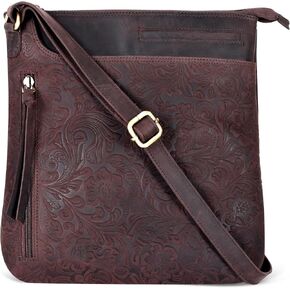 Leather Crossbody Bags for Women - Ladies Sling Handbags - Medium Cross body Purses Handbags - Purses For Women (Dark Brown) in Saudi Arabia