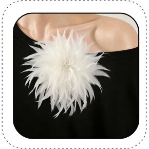 Large Feather Flower Brooch Pin for Women Men Elegant Oversize Feather Flower Floral Brooches Lapel Pins Colorful Feathers Pins Hairpin for Wedding Party Dance Banquet Shawl Dress Suit Accessories in Saudi Arabia