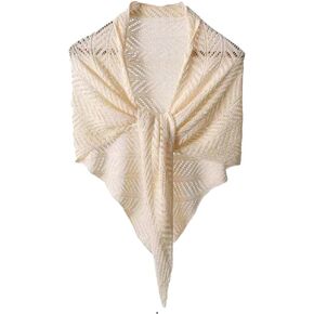 Knitted Triangle Shawls and Wraps for Women Hollow Mesh Lightweight Scarf Shawl Fashion Shoulder Top Sweater Poncho Cape in Saudi Arabia