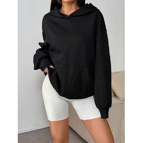 Womens Hoodies Casual Long Sleeve Drawstring Pullover Sweatshirts Lightweight Hooded Tops in Kuwait