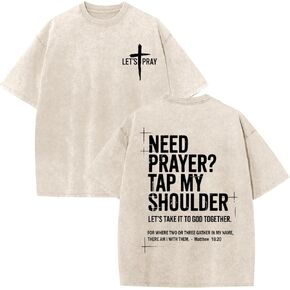 BINTEHGS Mens Christian T Shirts Need Prayer Tap My Shoulder Shirt Jesus Faith Oversized Graphic Tees God Acid Wash Tshirt in Saudi Arabia