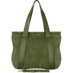 Italian Genuine Suede Leather Tote for Women with Secure Zipper & Adjustable Strap | Large City Shoulder Carryall in Saudi Arabia