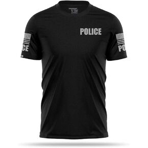 13FA Police Men’s Performance Duty Shirt, Lightweight Breathable Stretch Uniform, Moisture-Wicking, Durable Fit Black/Grey in Saudi Arabia