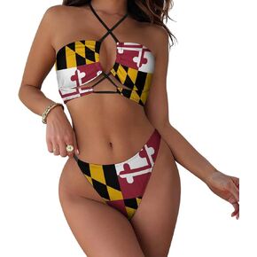 Zakqeik Women's Bikini Sets Albanian Flag Two-Piece Swimsuit Halter Top and Thong Bathing Suit Soft Swimwear Beachwear in Saudi Arabia