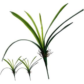 Set of 3 Real Touch Artificial Cymbidium Plants with Stems and Roots Faux Greenery Stems for Pot or Vase Faux Orchid Stems That Look Real for Indoor Home Office Farmhouse Decoration (Green) in Saudi Arabia