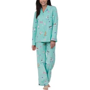 PajamaGram Womens Pajamas Soft Cotton - Dog Pajamas for Women, Blue, M, 8-10 in Saudi Arabia