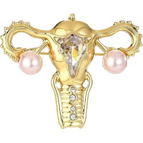 Uterus Gynecology Brooch with Pearl Zircon Medical Womb Pin in Saudi Arabia