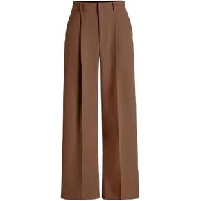 Women's Pants Solid Color High Waist Straight Leg Casual Trousers for Women in Saudi Arabia