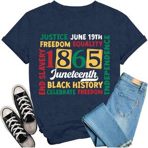 Oxyral Juneteenth Shirts for Women Juneteenth T-Shirt Celebrate Freedom Equality Justice June 19th Casual Tee in Saudi Arabia