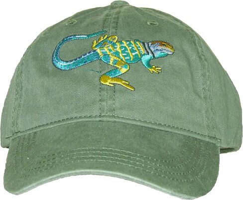Tom's Bird Feeders Collared Lizard Embroidered Cotton Cap Green in Kuwait
