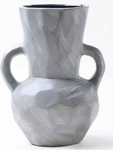 Rustic Ceramic Vase with Handles, Hand-Painted Vintage Decorative Vases for Home Decor, Artistic Flower Vase Centerpiece in Saudi Arabia