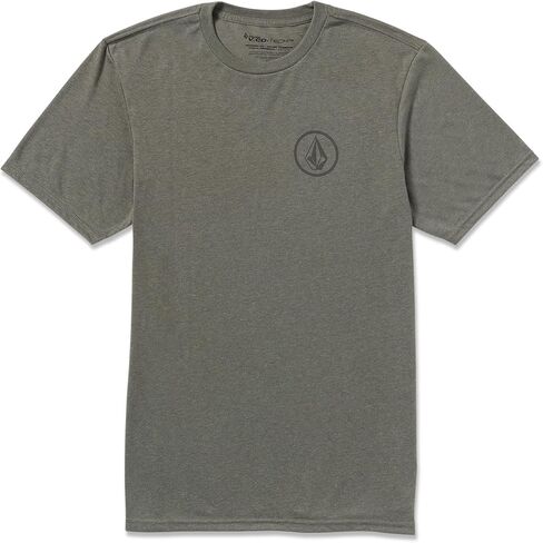 تي شيرت رجالي من Volcom Stone Tech بأكمام قصيرة سريع الجفاف، دائرة منقط فحمي، مقاس كبير in Kuwait