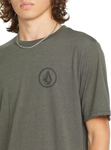 تي شيرت رجالي من Volcom Stone Tech بأكمام قصيرة سريع الجفاف، دائرة منقط فحمي، مقاس كبير in Kuwait