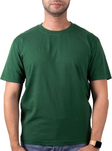 Hikari Mens T Shirts – 100% Organic Cotton Crew Neck Tee, Soft Breathable Short Sleeve, Regular Fit Shirts for Men in Kuwait