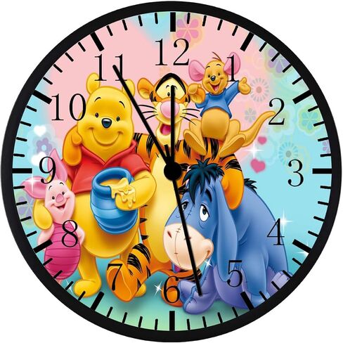12 Inch Winnie Wall Clock Non-Ticking Silent Great Gifts or Decor for Home/Office/School/Kitchen/Bedroom/Living Room F87 in Saudi Arabia