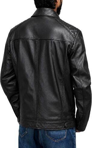 Cafe Racer Tan Brown Lambskin Leather Vintage Retro Distressed Biker Leather Jacket - Moto Leather Jacket Men in Saudi Arabia
