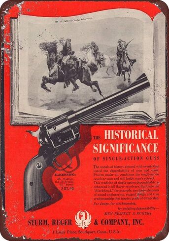 Metal Signs Tin Sturm Ruger & Company .357 Magnum Blackhawk Reproduction 8 x 12 Novelty Wall Decor Tin Sign in Saudi Arabia