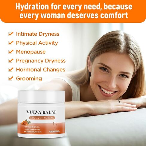 Laicuherb Vulva Balm Moisture Cream for Women Vaginal Moisturizer, Helps with Vulva Dryness and Itching, Soothing & Nonsticky Intimate Care Balm Cream for pH and Hormone Balance and Menopause Support in Saudi Arabia
