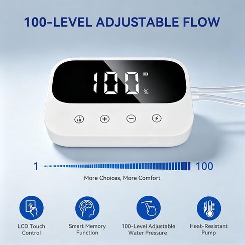Enema Kit, Coffee Enema Coffee Organic Kit, Electric Enemas for Colon Cleanse for Women Men, Adjustable 100 Water Pressure & 13 Replaceable Nozzles (Elegant White) in Saudi Arabia