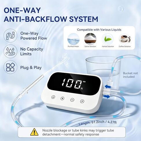 Enema Kit, Coffee Enema Coffee Organic Kit, Electric Enemas for Colon Cleanse for Women Men, Adjustable 100 Water Pressure & 13 Replaceable Nozzles (Elegant White) in Saudi Arabia