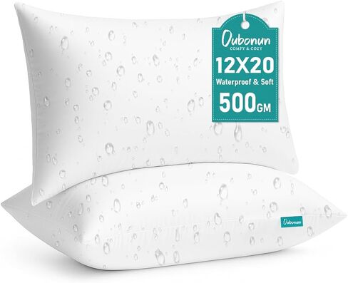 Oubonun 18x18 Waterproof Outdoor Pillow Inserts – Set of 2 Firm & Fluffy, Water Resistant Throw Pillows for Patio, Garden, Porch, or Indoor Decorative in Saudi Arabia