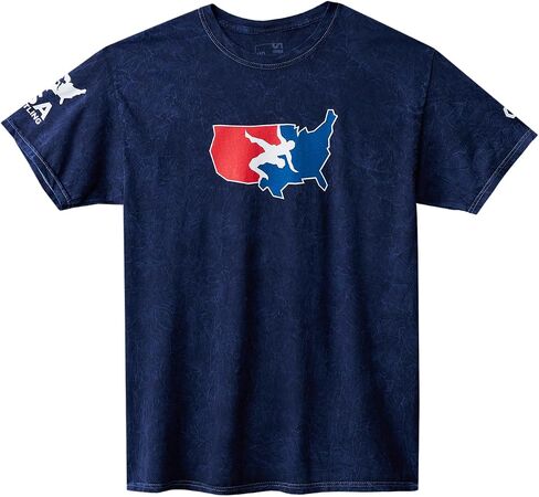 RUDIS USA Wrestling Logo Acid Wash Heavyweight T-Shirt in Saudi Arabia
