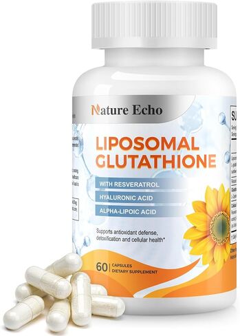 Liposomal Glutathione Supplement, with antioxidant Blend Including hyaluronic Acid and resveratrol, Liver Health & lmmune Support, Non-GMO, Gluten Free, Vegan in Saudi Arabia