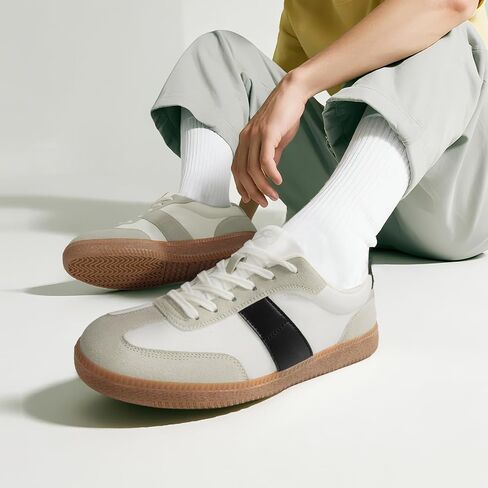 Rihero Men's Fashion Sneakers Comfortable Tennis Walking Shoes Lace-Up Non Slip Casual Sneakers in Saudi Arabia