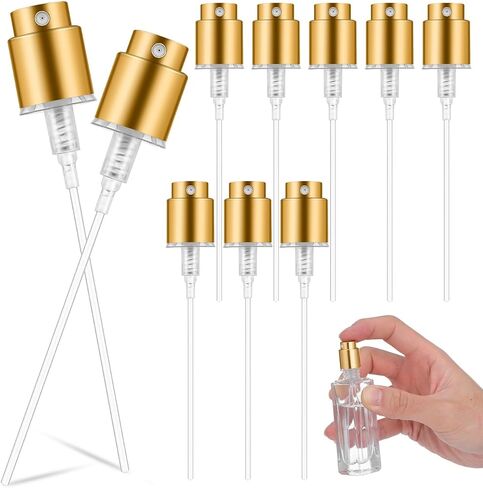 Ipetboom Perfume Spray Bottle Top Replacement Caps, 10pcs 13mm Mist Spray Nozzle, Plastic Perfume Pumps Head, 13mm Bayonet Mount Fragrance for Home Use, Golden in Kuwait
