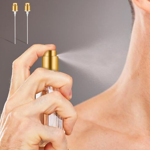 Ipetboom Perfume Spray Bottle Top Replacement Caps, 10pcs 13mm Mist Spray Nozzle, Plastic Perfume Pumps Head, 13mm Bayonet Mount Fragrance for Home Use, Golden in Kuwait