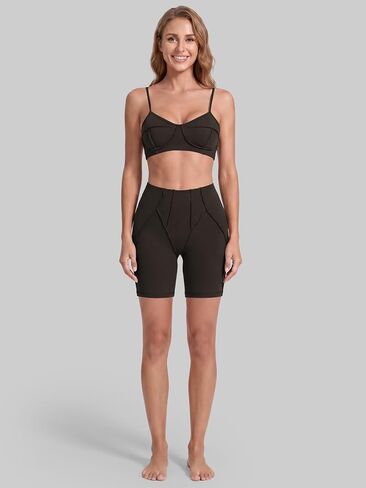 Sunzel Women's External 3D Contour Seam Biker Shorts 6" High Waisted Butt Lifting Squat Proof Compression Yoga Shorts Running in Kuwait
