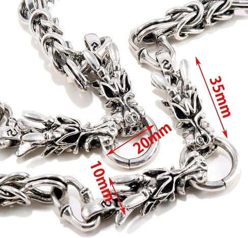 Double K Dragon Connect Classic Biker Trucker Jean Wallet Chain (22" 28") Silver NCS84 in Saudi Arabia