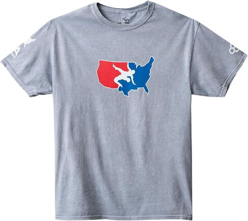 RUDIS USA Wrestling Logo Acid Wash Heavyweight T-Shirt in Saudi Arabia