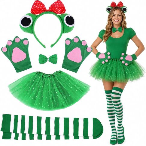 6 Pcs Frog Costume Frog Headband Halloween Costume Accessories Animal Costumes in Saudi Arabia