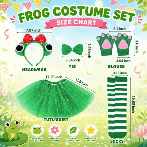 6 Pcs Frog Costume Frog Headband Halloween Costume Accessories Animal Costumes in Saudi Arabia