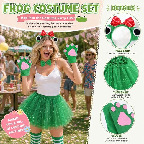 6 Pcs Frog Costume Frog Headband Halloween Costume Accessories Animal Costumes in Saudi Arabia