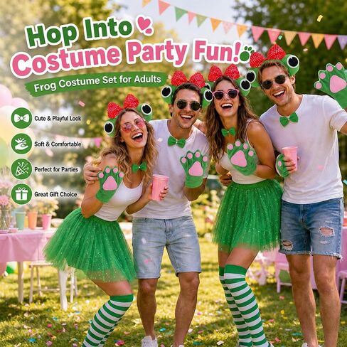 6 Pcs Frog Costume Frog Headband Halloween Costume Accessories Animal Costumes in Saudi Arabia