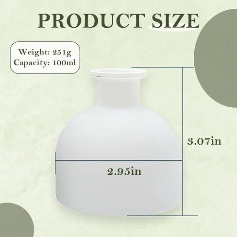 100ml 3.4oz Matte White Glass Diffuser Bottle Refillable Essential Oil Jar for Home Bathroom Office Aromatherapy Decor in Kuwait
